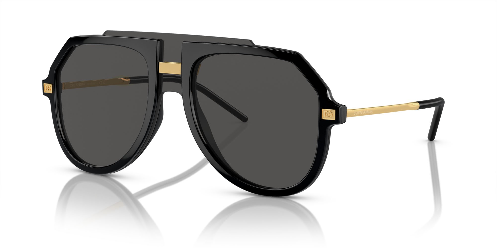 Sunglasses Dolce & Gabbana DG 6195 (501/87) color nero shape aviator lenses grigio scuro