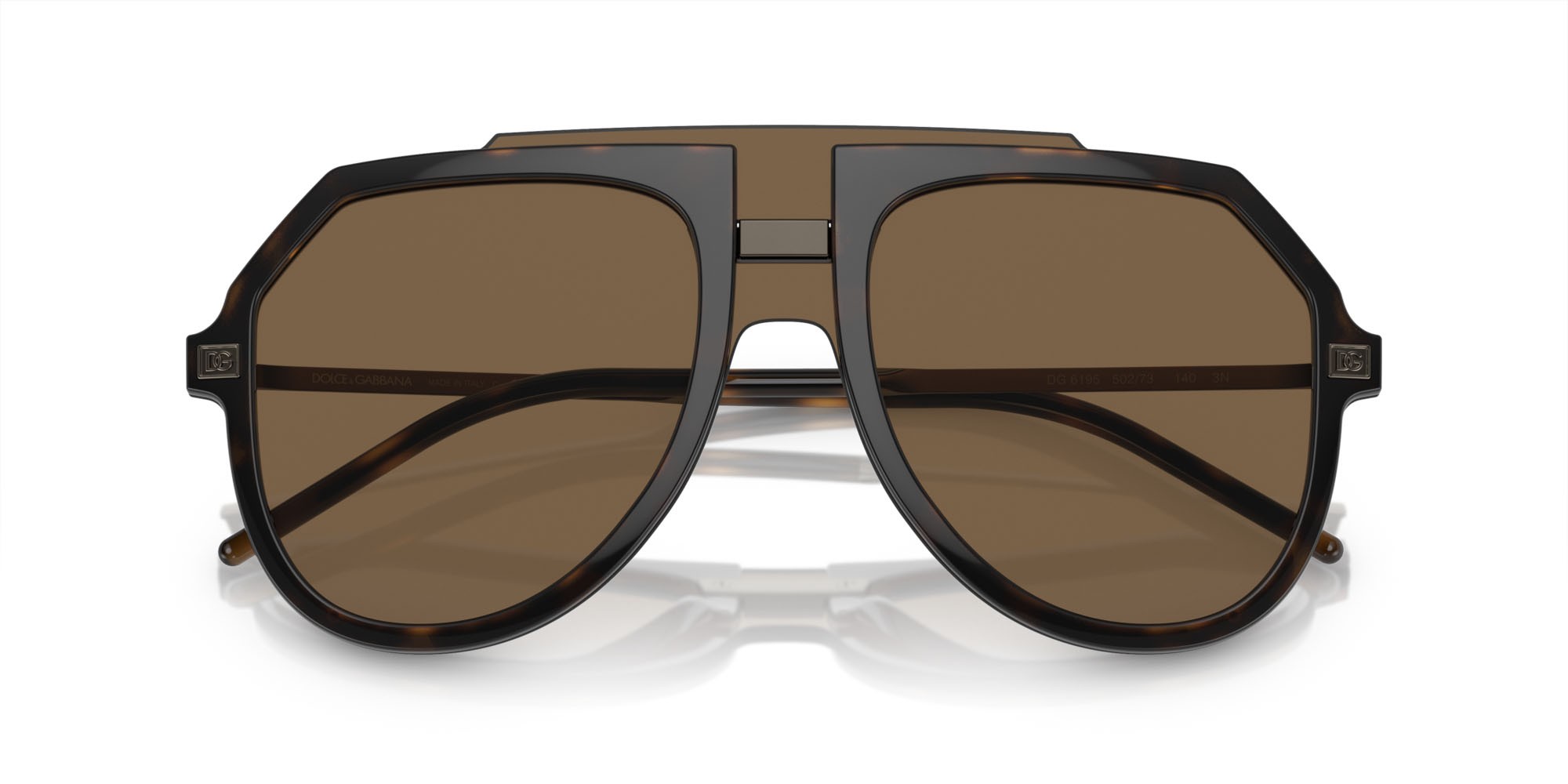 Sonnenbrillen Dolce & Gabbana DG 6195 (502/73) farbe havana form aviator gläser marrone scuro