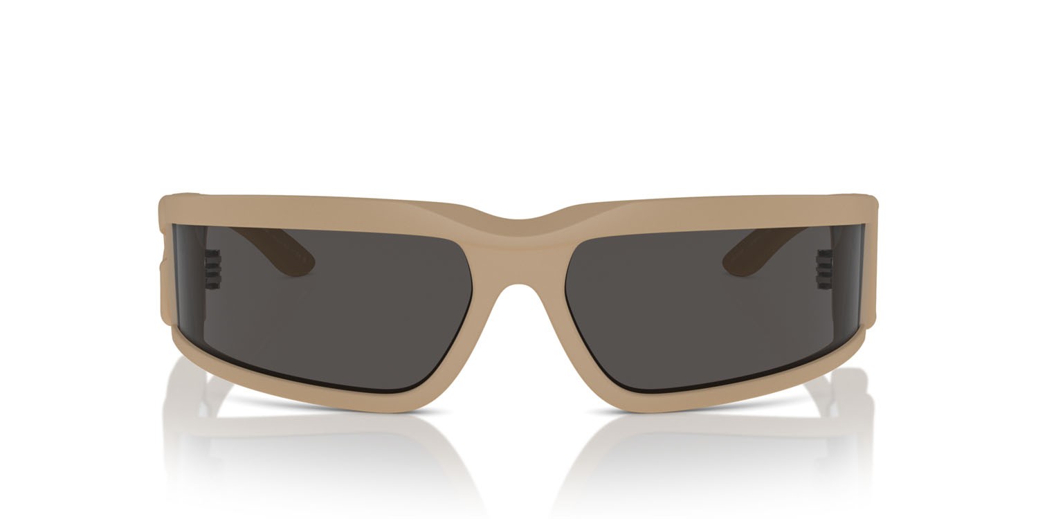 Occhiali da sole Dolce & Gabbana DG 6198 (329287) colore rubberized beige forma rettangolare lenti grigio scuro