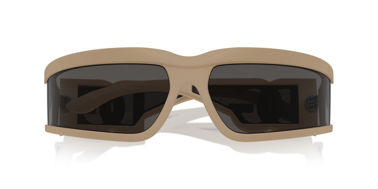 Occhiali da sole Dolce & Gabbana DG 6198 (329287) colore rubberized beige forma rettangolare lenti grigio scuro