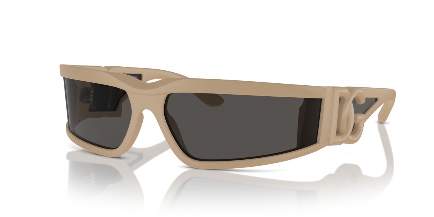 Occhiali da sole Dolce & Gabbana DG 6198 (329287) colore rubberized beige forma rettangolare lenti grigio scuro