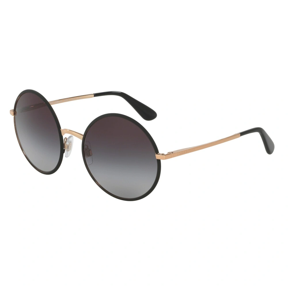Sunglasses Dolce & Gabbana DG 2155 (12968G) color matte black shape round lenses grey gradient