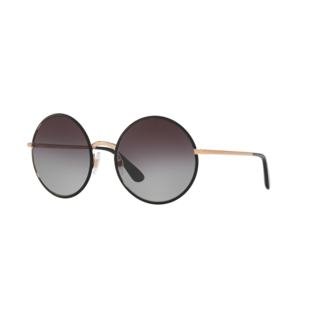 Sunglasses Dolce & Gabbana DG 2155 (12968G) color matte black shape round lenses grey gradient