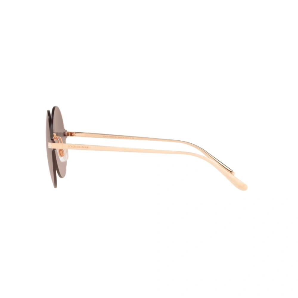 Sunglasses Dolce & Gabbana DG 2228 (129813) color rose gold shape round lenses brown gradient