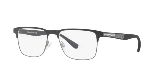 Brillen Emporio Armani EA 1061 (3001) farbe matte black/matte gunmetal form rechteckig gläser demo lens