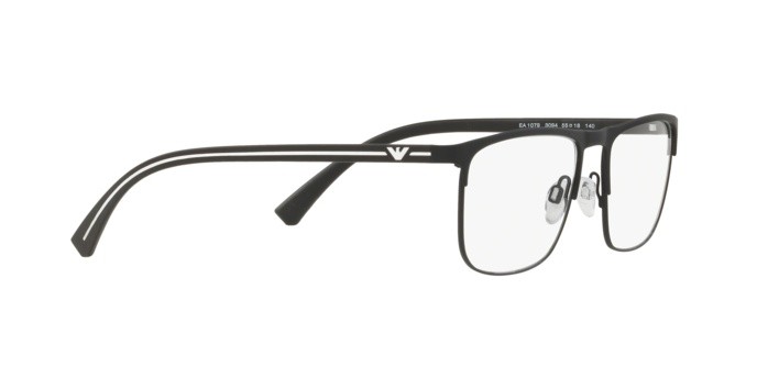Occhiali da vista Emporio Armani EA 1079 (3094) colore black rubber forma rettangolare lenti demo lens