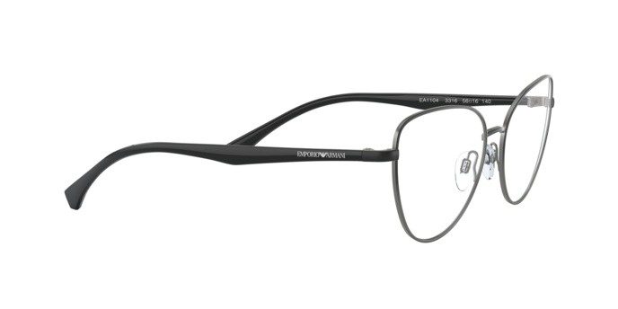 Brillen Emporio Armani EA 1104 (3316) farbe matte black & gunmetal form schmetterling gläser demo lens