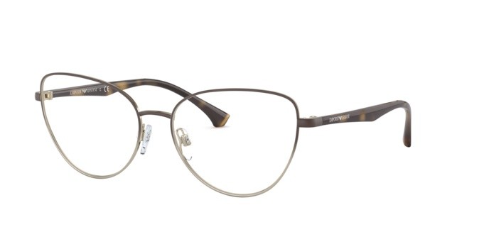 Brillen Emporio Armani EA 1104 (3317) farbe matte brown & pale gold form schmetterling gläser demo lens