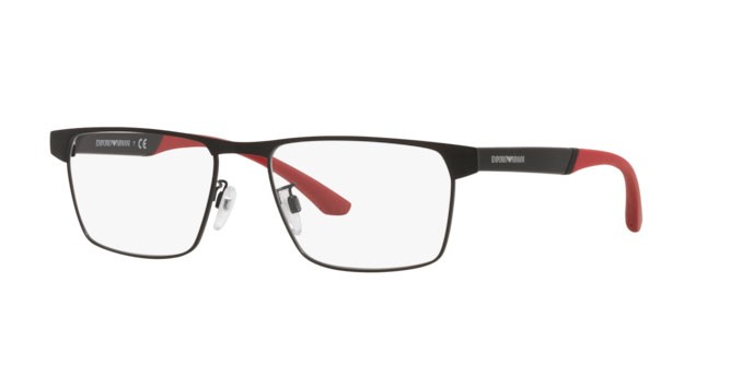 Occhiali da vista Emporio Armani EA 1124 (3001) colore matte black forma quadrato lenti demo lens