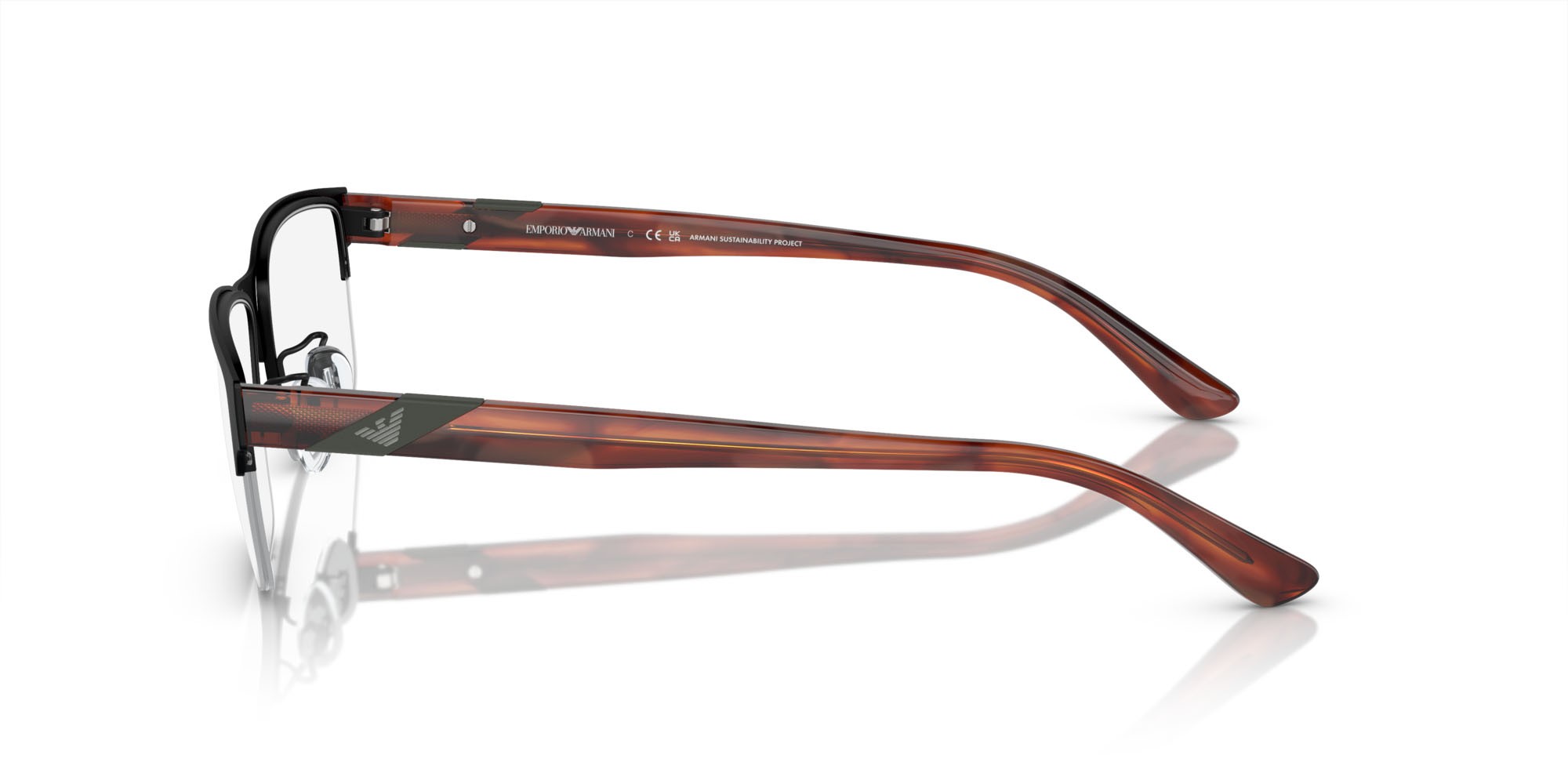 Occhiali da vista Emporio Armani EA 1129 (3192) colore nero opaco forma rettangolare lenti lente demo