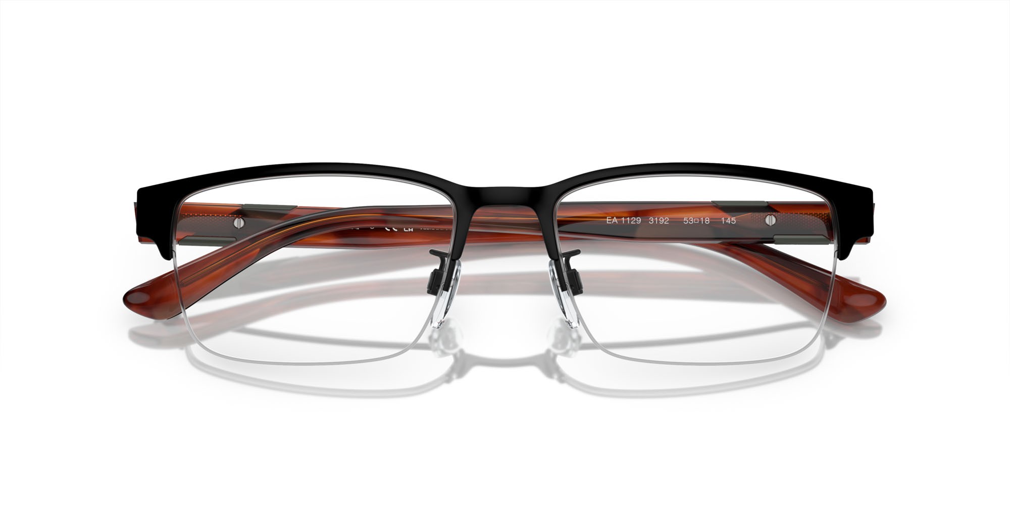 Occhiali da vista Emporio Armani EA 1129 (3192) colore nero opaco forma rettangolare lenti lente demo