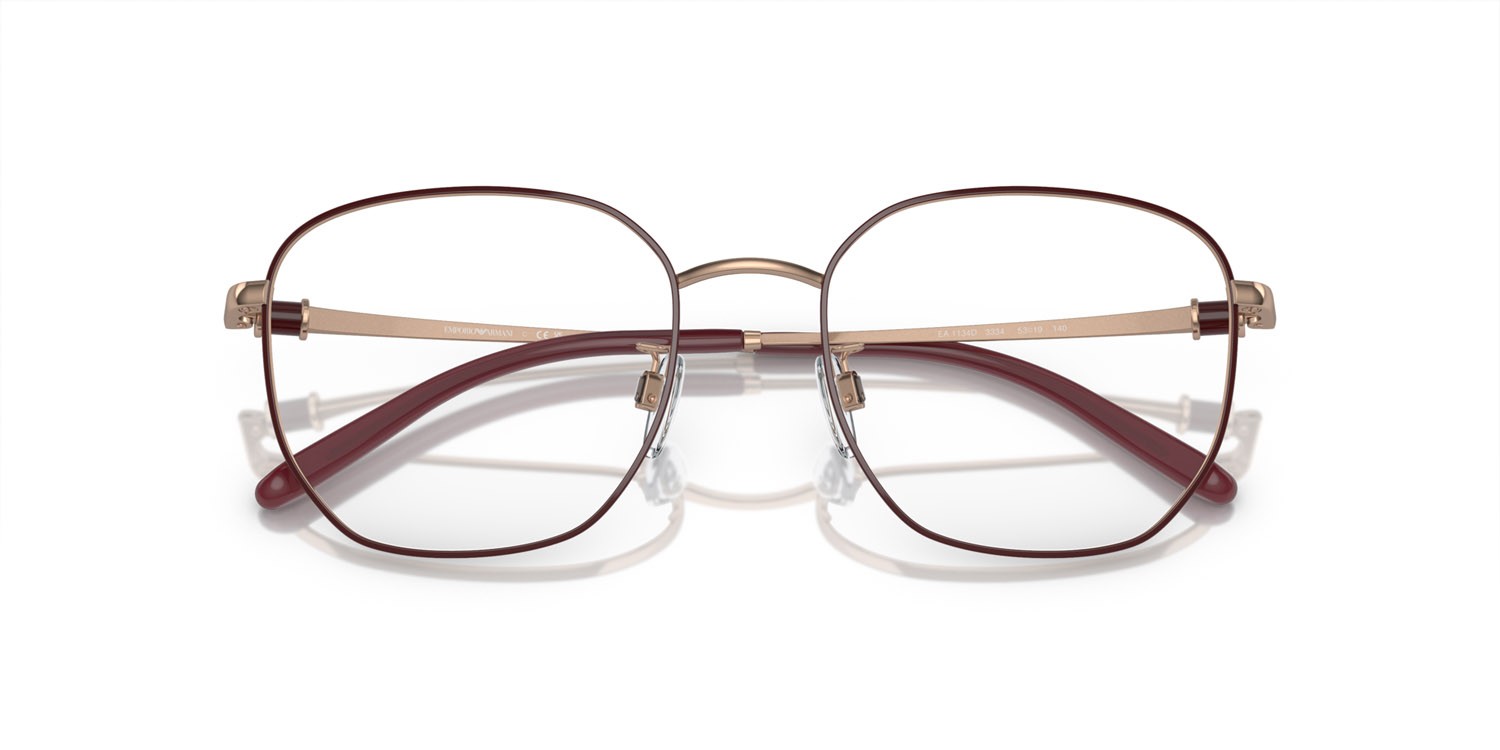 Occhiali da vista Emporio Armani EA 1134D (3334) colore oro rose/bordeaux forma quadrato lenti lente demo