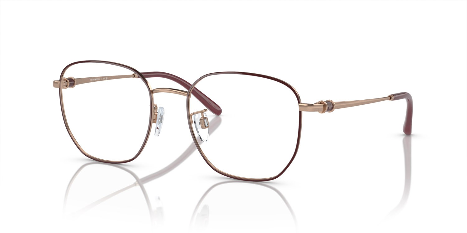 Occhiali da vista Emporio Armani EA 1134D (3334) colore oro rose/bordeaux forma quadrato lenti lente demo