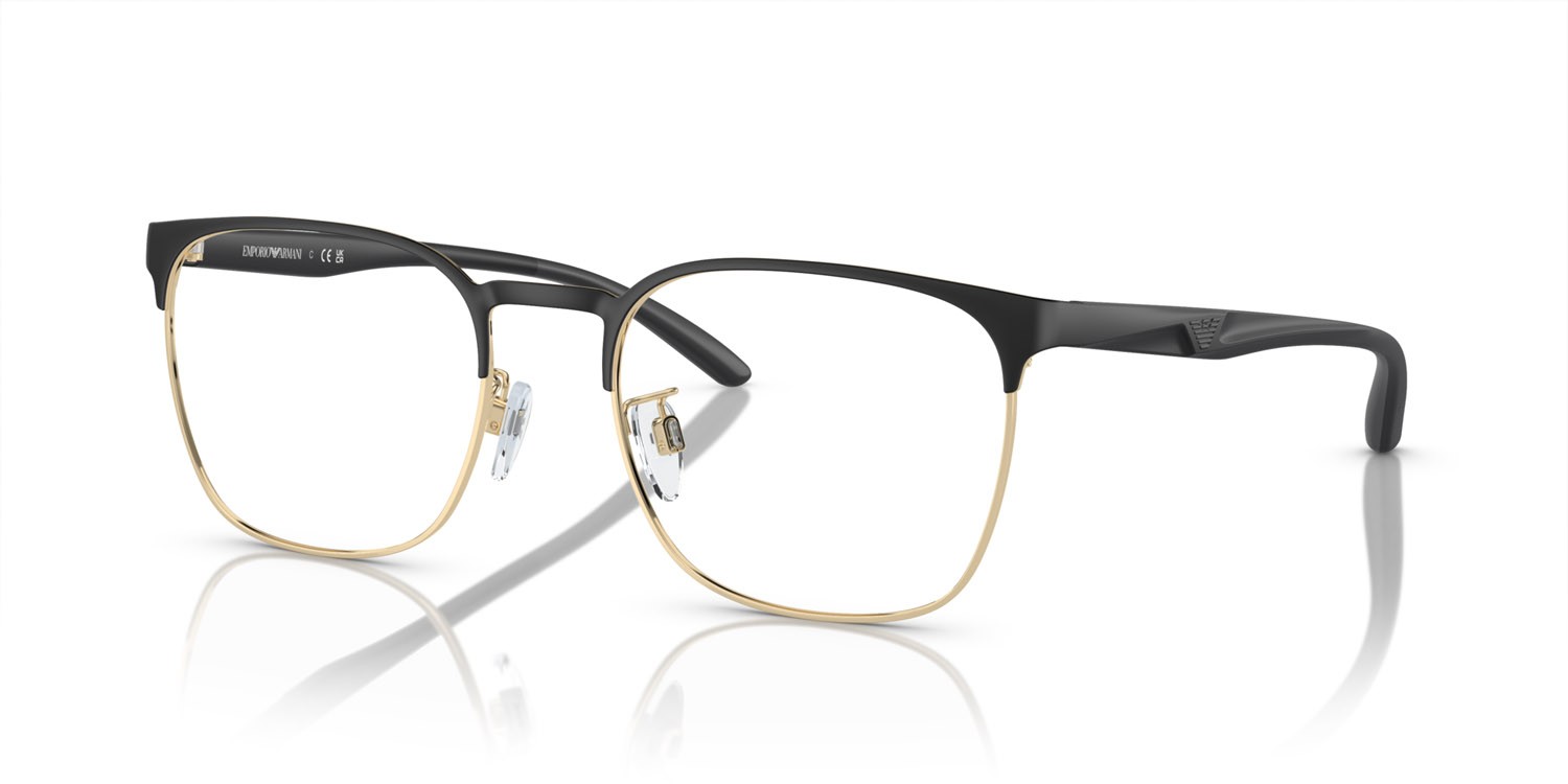 Brillen Emporio Armani EA 1135D (3375) farbe nero opaco/oro pallido form quadratisch gläser lente demo