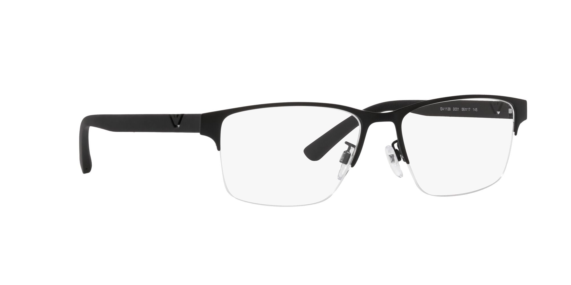 Occhiali da vista Emporio Armani EA 1138 (3001) colore nero opaco forma quadrato lenti lente demo