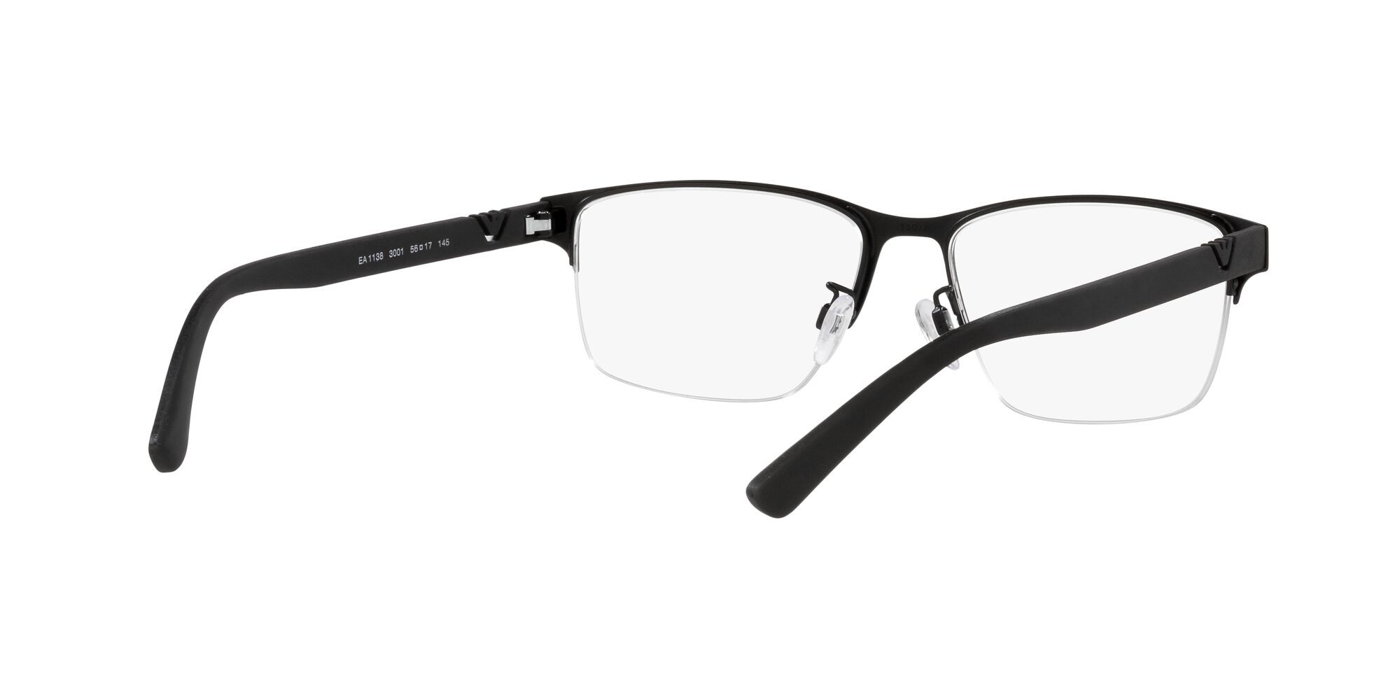 Occhiali da vista Emporio Armani EA 1138 (3001) colore nero opaco forma quadrato lenti lente demo