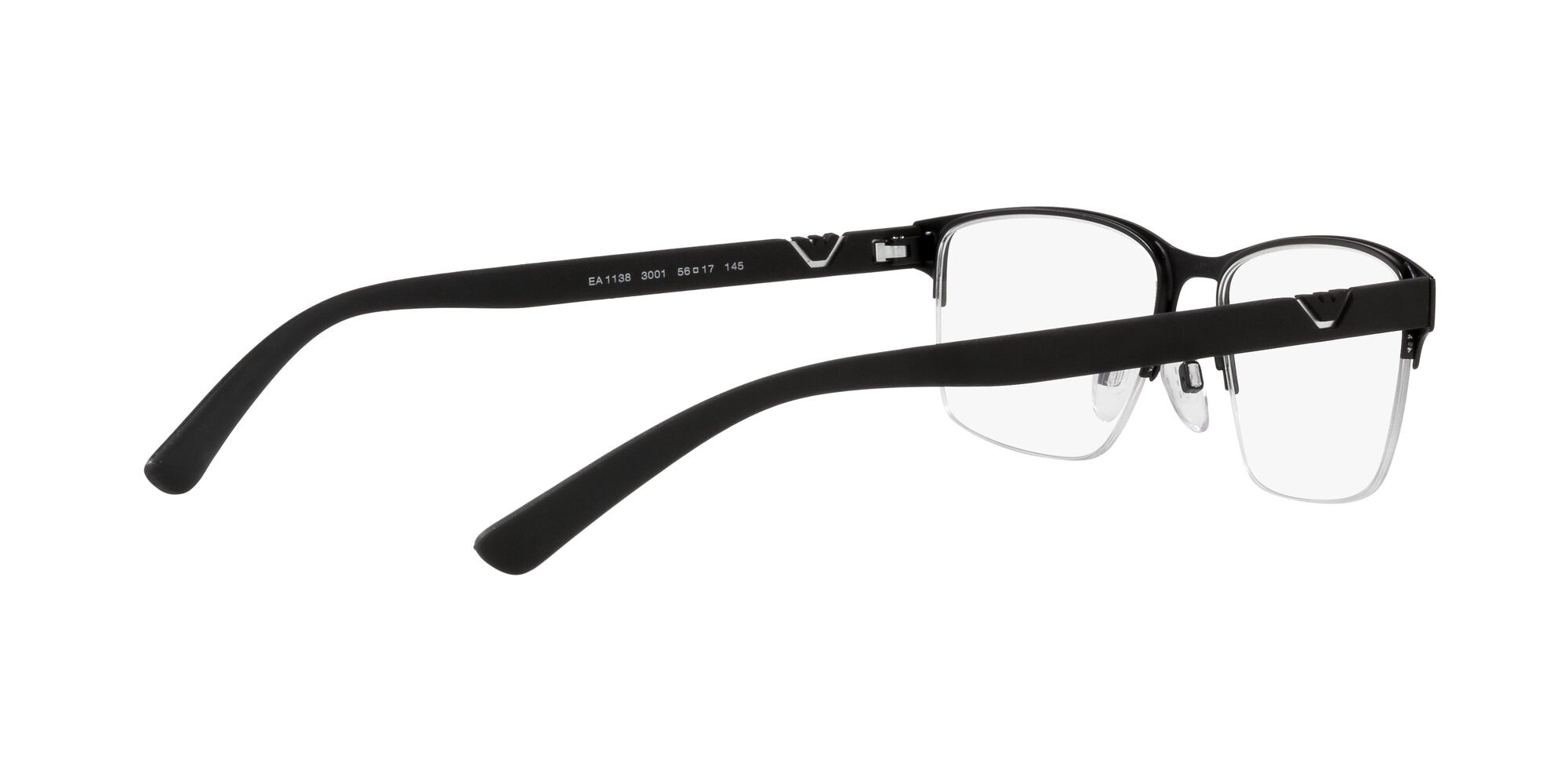Occhiali da vista Emporio Armani EA 1138 (3001) colore nero opaco forma quadrato lenti lente demo