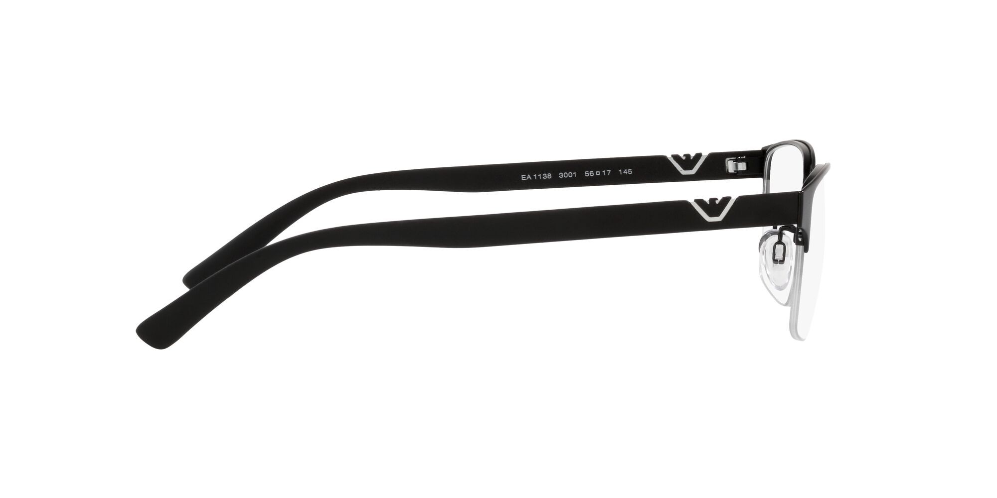 Occhiali da vista Emporio Armani EA 1138 (3001) colore nero opaco forma quadrato lenti lente demo