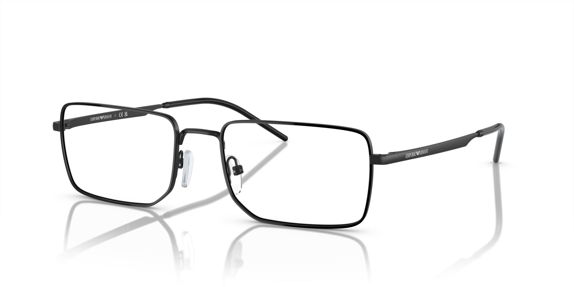 Occhiali da vista Emporio Armani EA 1153 (3001) colore nero opaco forma rettangolare lenti lente demo
