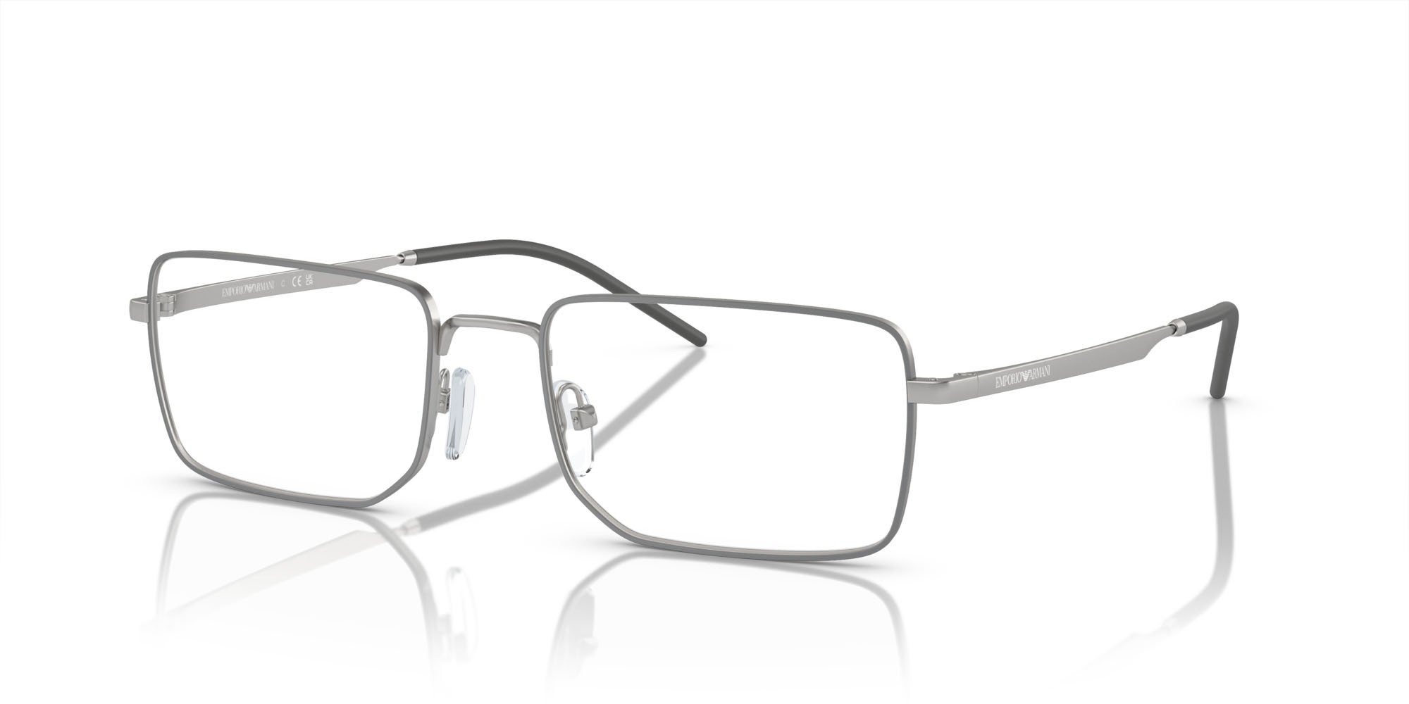 Brillen Emporio Armani EA 1153 (3045) farbe argento opaco form rechteckig gläser lente demo