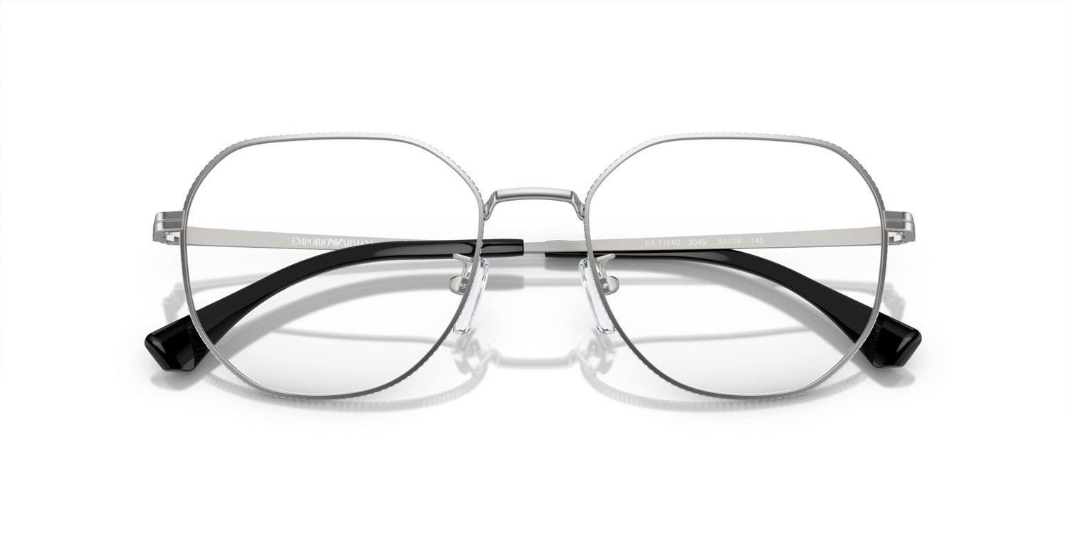 Brillen Emporio Armani EA 1154D (3045) farbe argento opaco form rund gläser lente demo