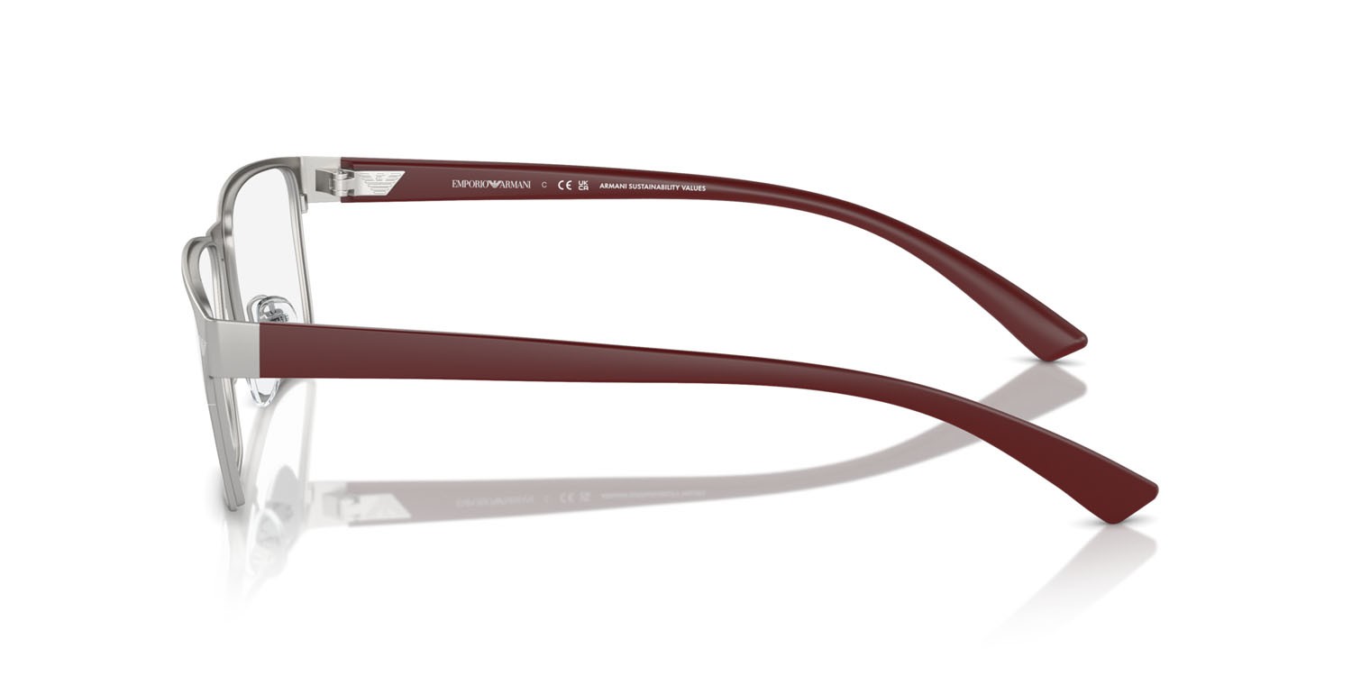Brillen Emporio Armani EA 1157 (3045) farbe argento opaco form rechteckig gläser lente demo