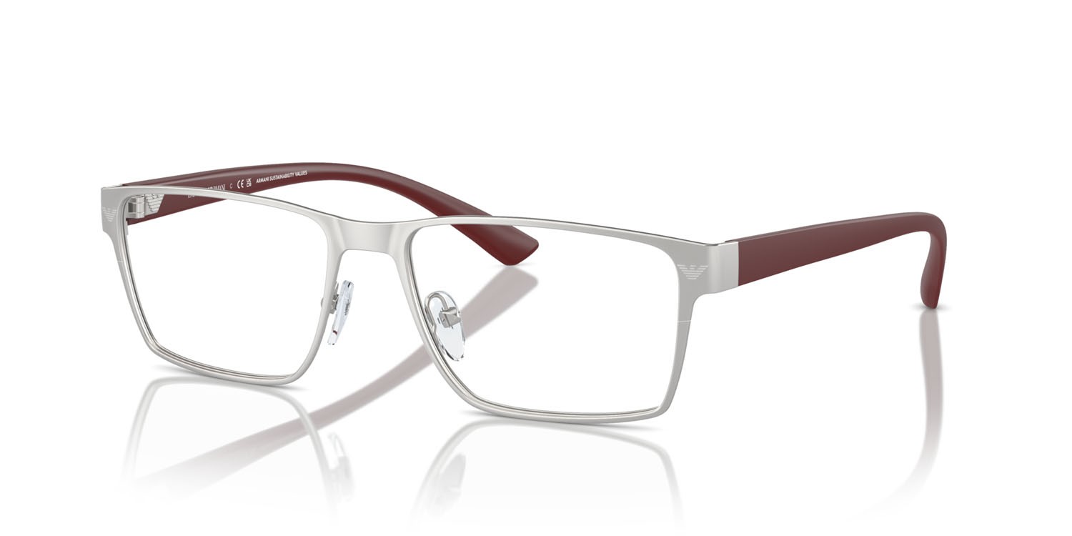 Brillen Emporio Armani EA 1157 (3045) farbe argento opaco form rechteckig gläser lente demo