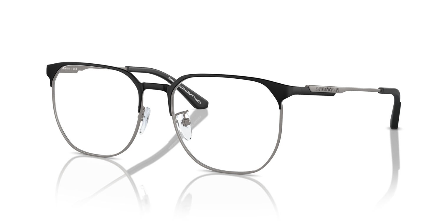 Occhiali da vista Emporio Armani EA 1158D (3001) colore nero opaco/gunmetal forma pantos lenti lente demo