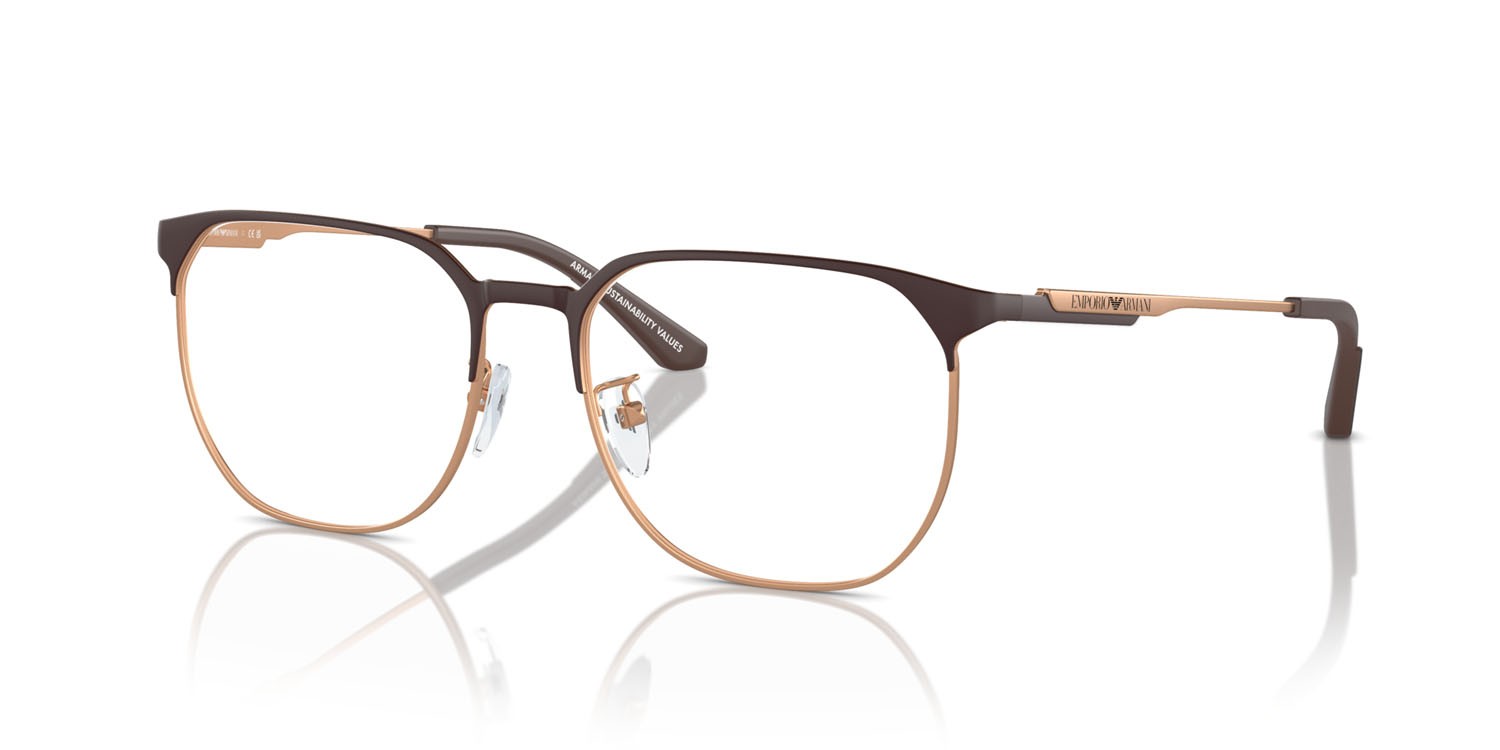 Brillen Emporio Armani EA 1158D (3201) farbe matte brown/rose gold form pantos gläser lente demo