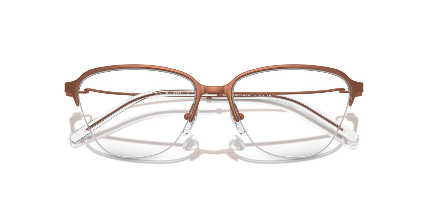 Eyeglasses Emporio Armani EA 1161 (3381) color marrone lucido shape irregular lenses lente demo
