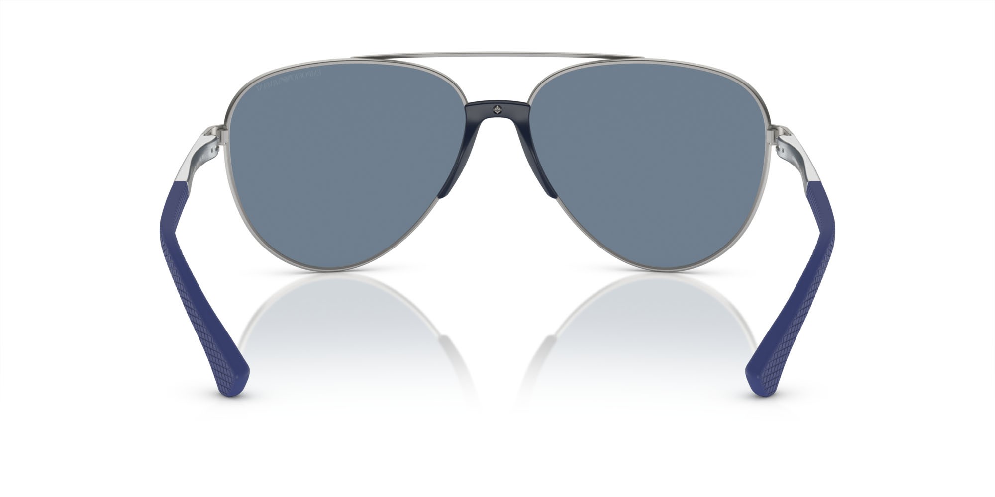 Sunglasses Emporio Armani EA 2059 (30452V) color argento opaco shape aviator lenses polarizzata blu scuro