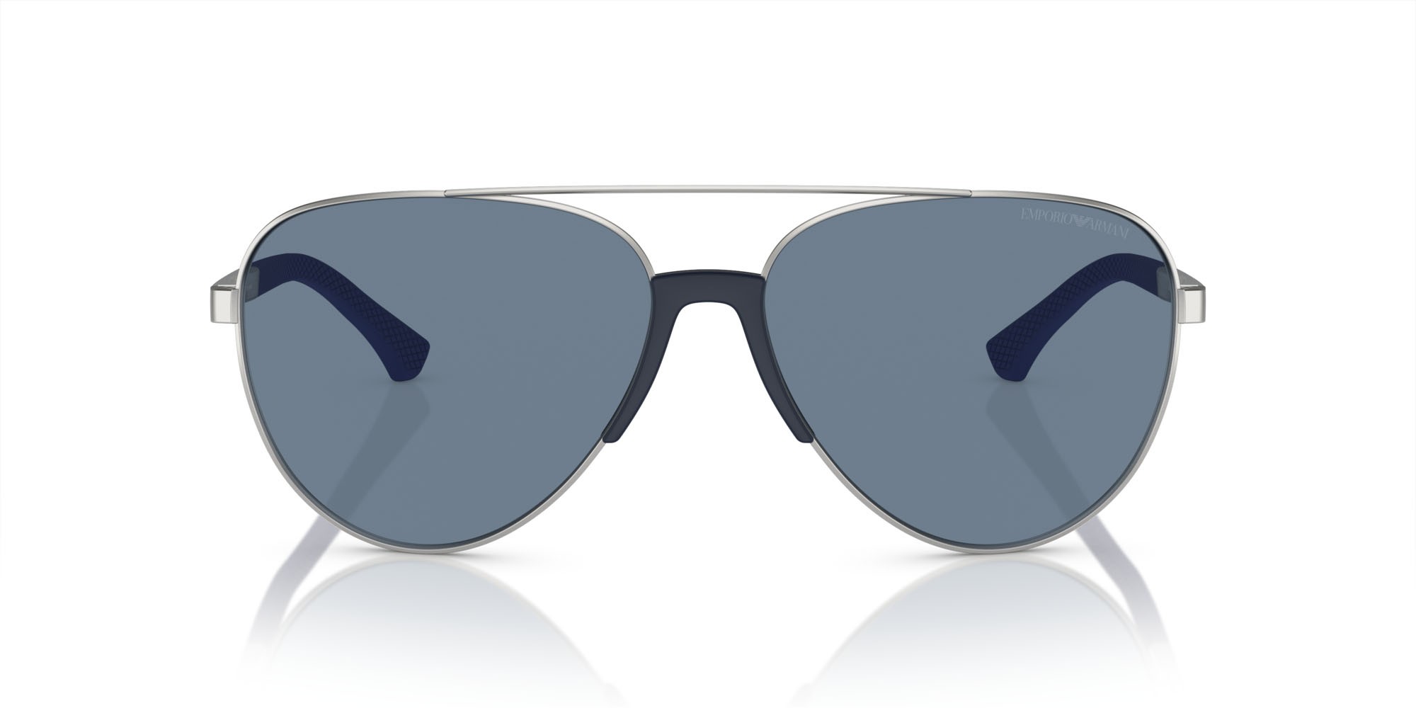 Sunglasses Emporio Armani EA 2059 (30452V) color argento opaco shape aviator lenses polarizzata blu scuro
