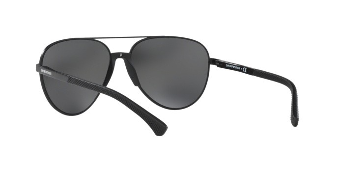 Occhiali da sole Emporio Armani EA 2059 (320387) colore matte black forma aviator lenti grey