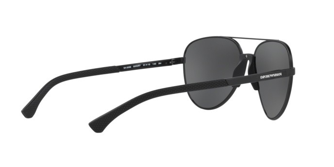 Occhiali da sole Emporio Armani EA 2059 (320387) colore matte black forma aviator lenti grey