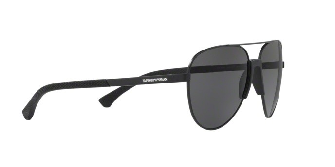 Occhiali da sole Emporio Armani EA 2059 (320387) colore matte black forma aviator lenti grey