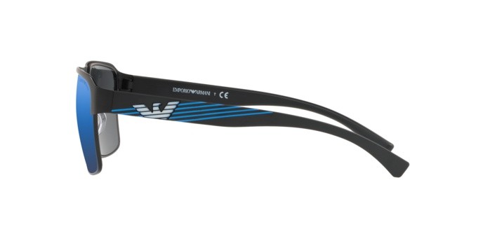 Sonnenbrillen Emporio Armani EA 2066 (300155) farbe matte black form quadratisch gläser blue mirror blue