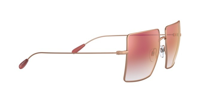 Sonnenbrillen Emporio Armani EA 2101 (3004V0) farbe matte rose gold form quadratisch gläser clear grad red mirror red