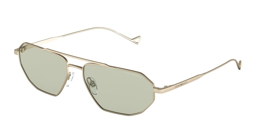 Sonnenbrillen Emporio Armani EA 2113 (300280) farbe matte pale gold form unregelmäßig gläser light blue