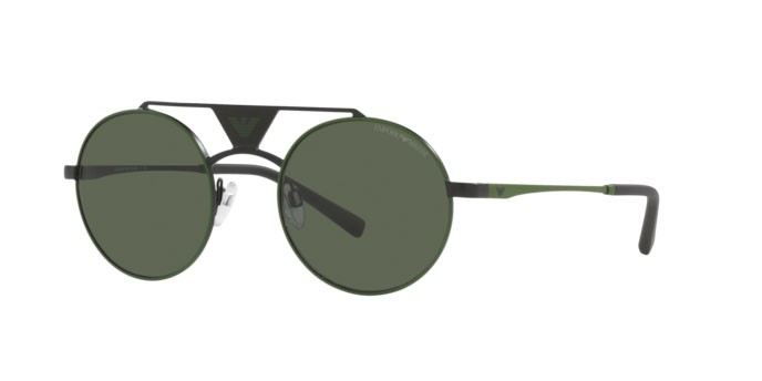 Sonnenbrillen Emporio Armani EA 2120 (312071) farbe matte black/green form rund gläser dark green