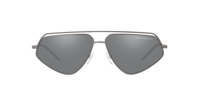Sonnenbrillen Emporio Armani EA 2126 (30036G) farbe matte gunmetal form schmetterling gläser grey mirror silver