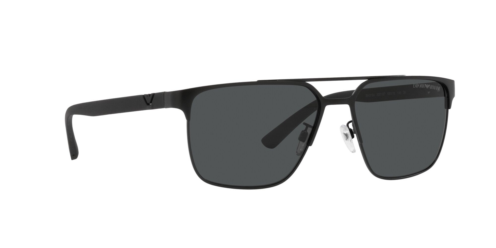 Sonnenbrillen Emporio Armani EA 2134 (300187) farbe nero opaco form quadratisch gläser grigio scuro