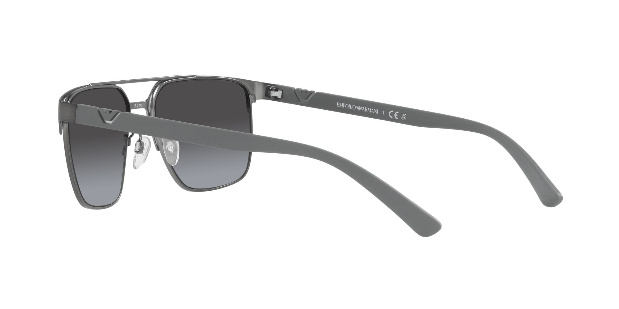 Sonnenbrillen Emporio Armani EA 2134 (30038G) farbe gunmetal opaco form quadratisch gläser grigio sfumato