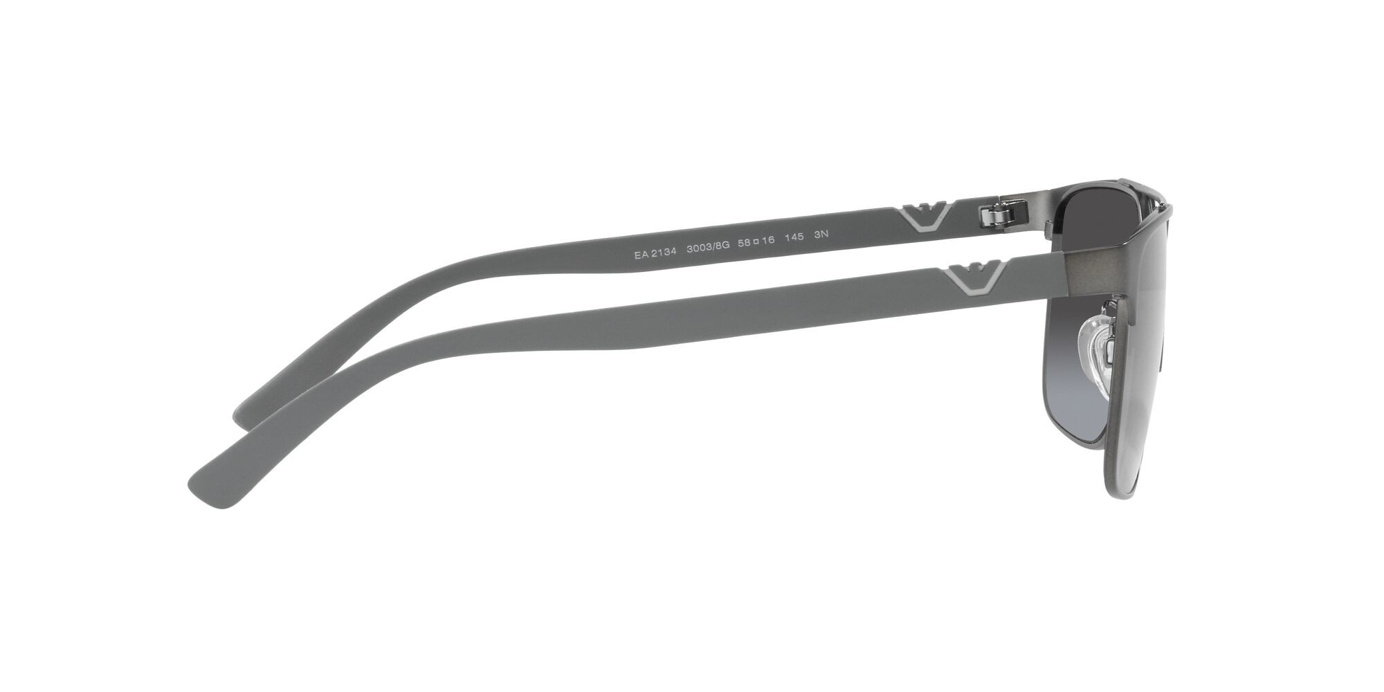 Sonnenbrillen Emporio Armani EA 2134 (30038G) farbe gunmetal opaco form quadratisch gläser grigio sfumato