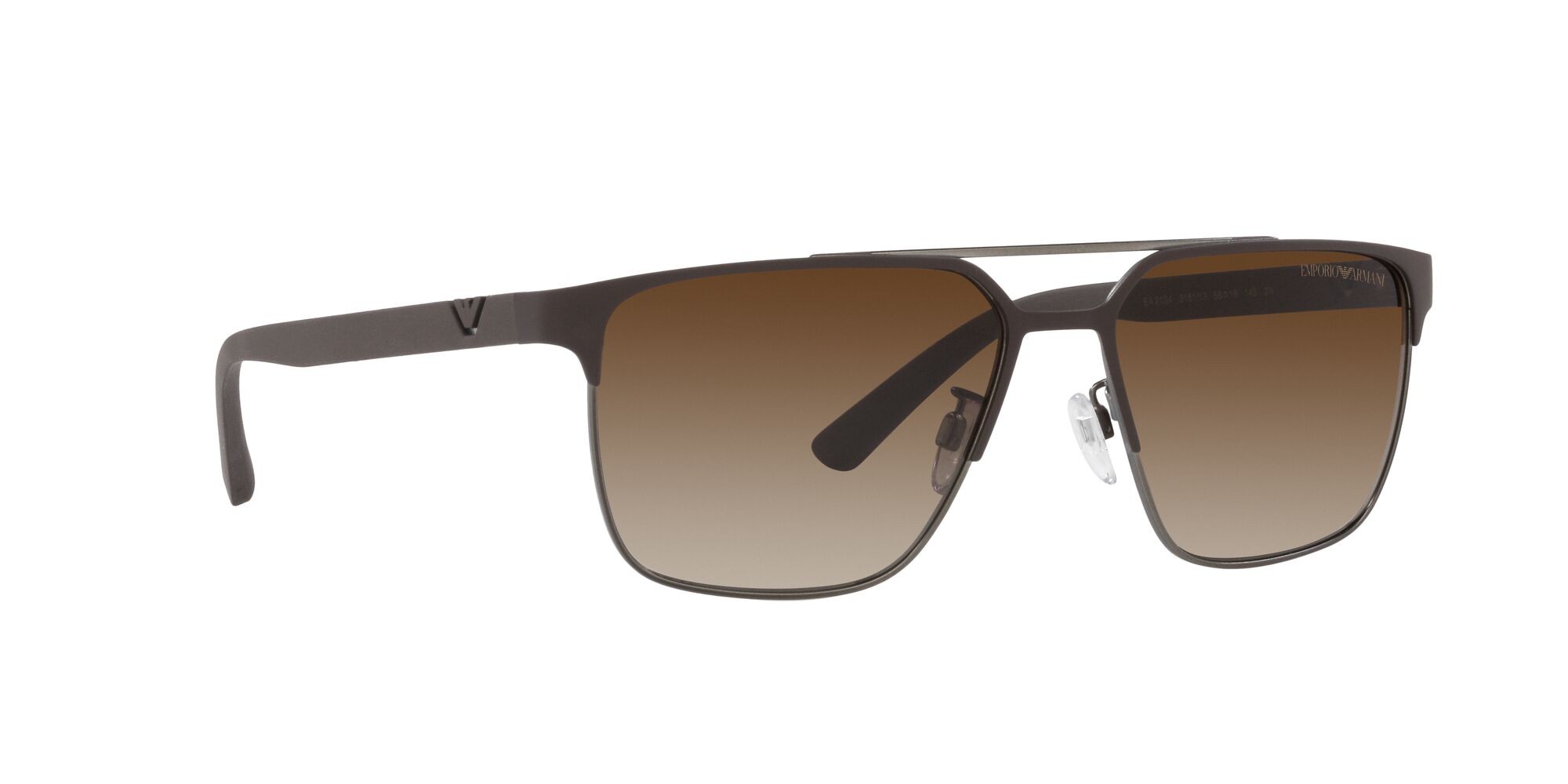 Sonnenbrillen Emporio Armani EA 2134 (316113) farbe marrone opaco/gunmetal form quadratisch gläser marrone sfumato