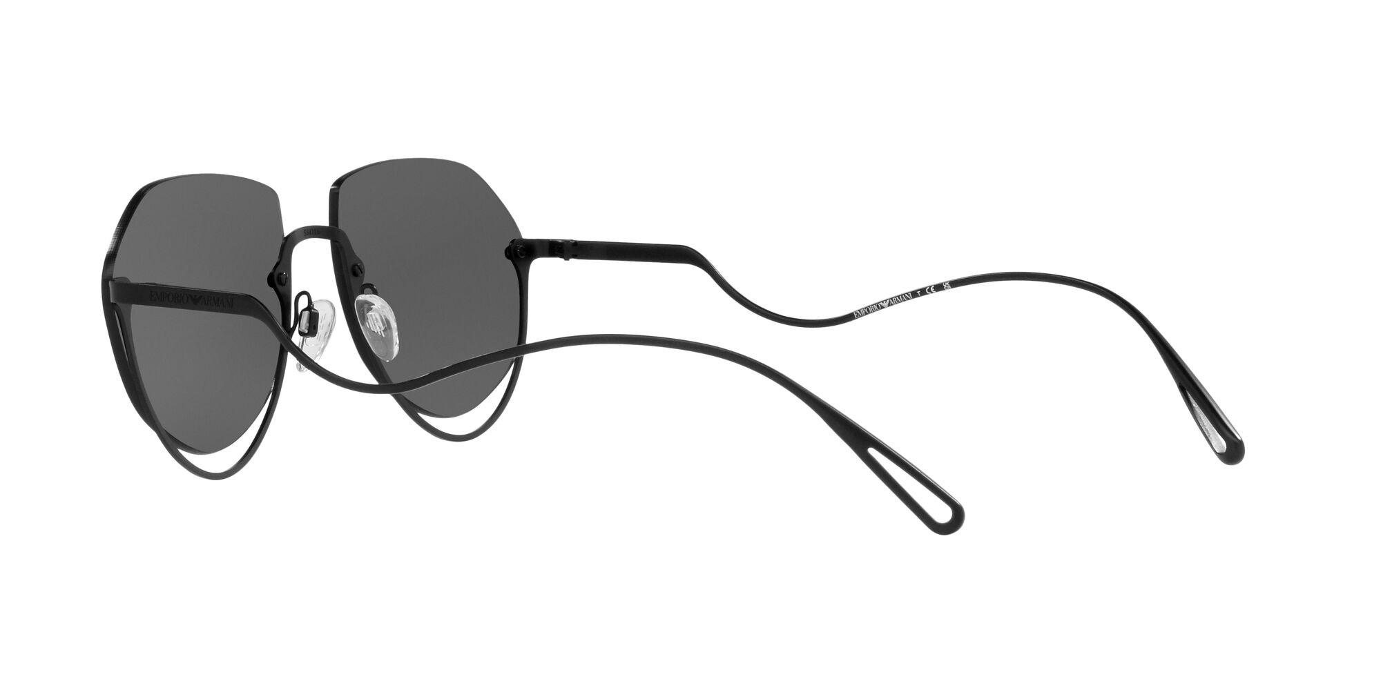 Sonnenbrillen Emporio Armani EA 2137 (30016G) farbe nero opaco form aviator gläser grigio argento specchiato