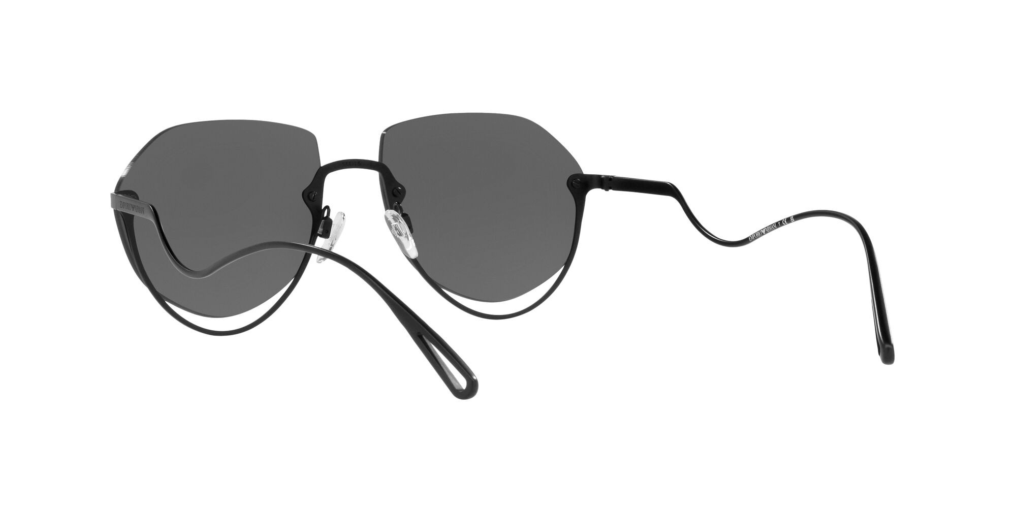 Sonnenbrillen Emporio Armani EA 2137 (30016G) farbe nero opaco form aviator gläser grigio argento specchiato