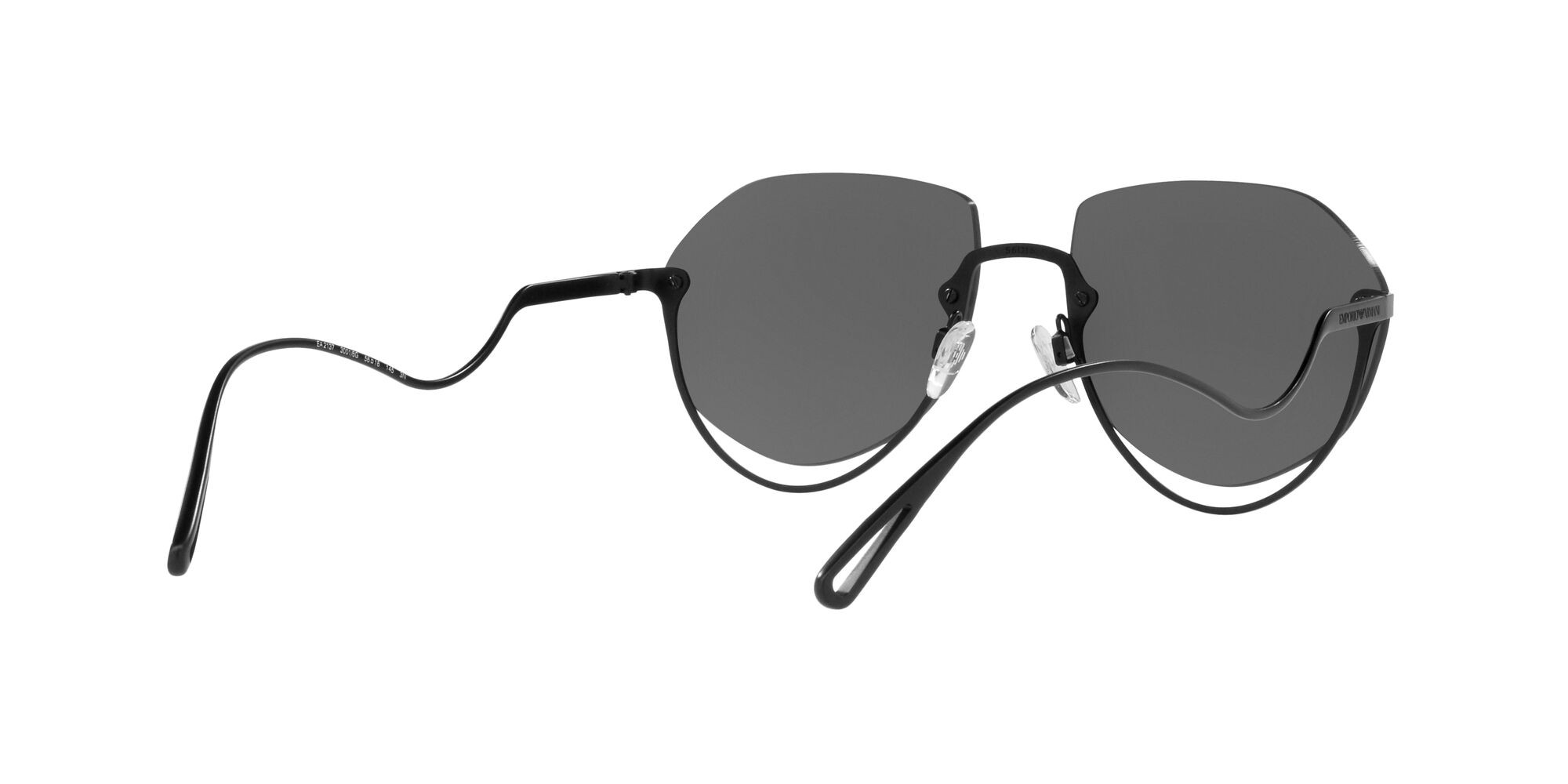 Sonnenbrillen Emporio Armani EA 2137 (30016G) farbe nero opaco form aviator gläser grigio argento specchiato