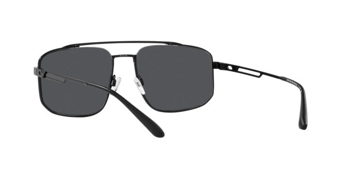 Sunglasses Emporio Armani EA 2139 (300187) color nero opaco shape rectangle lenses grigio scuro