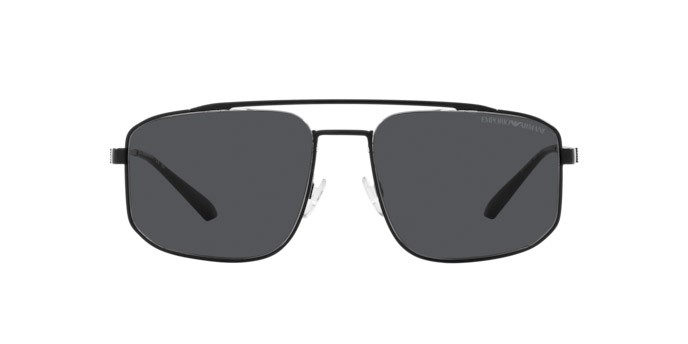 Sunglasses Emporio Armani EA 2139 (300187) color nero opaco shape rectangle lenses grigio scuro