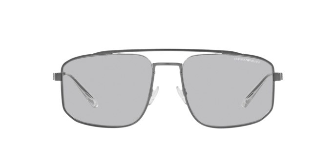 Sonnenbrillen Emporio Armani EA 2139 (300387) farbe gunmetal opaco form rechteckig gläser grigio chiaro